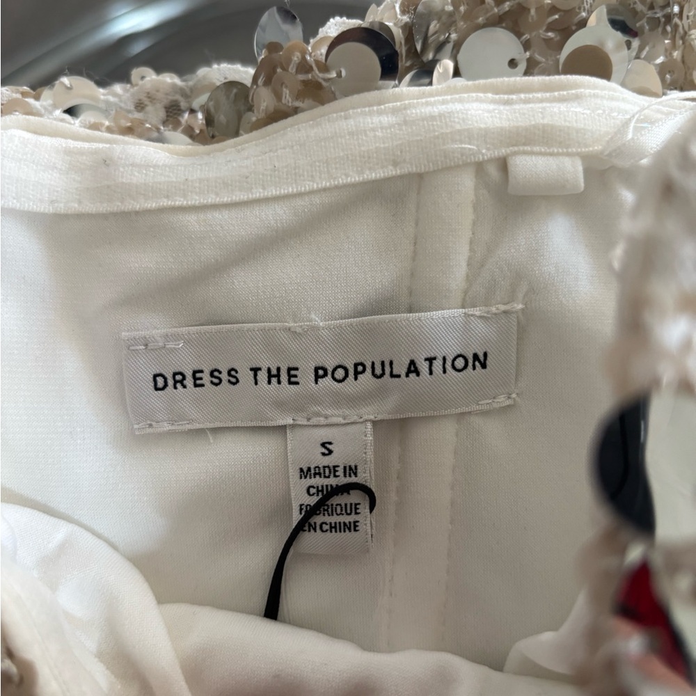Dress the Population Silver Sequin Midi Dress - Picture 4 of 7